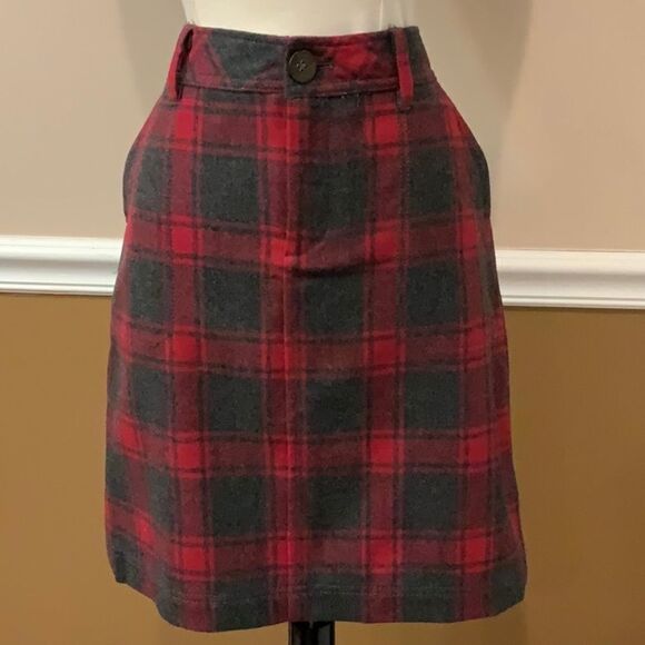 NWOT Eddie Bauer Wool Blend plaid Skirt 2P - Picture 2 of 15